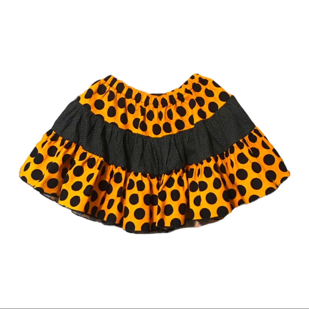 Sweet Chick-a-Dee Boutique orange black polka dot fall Halloween twirl s…